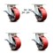 Service Caster 5 Inch Kingpinless Red Poly on Steel Wheel Caster Set Brake and Swivel Lock SCC-KP30S520-PUR-RS-SLB-BSL-4 - alternate 1